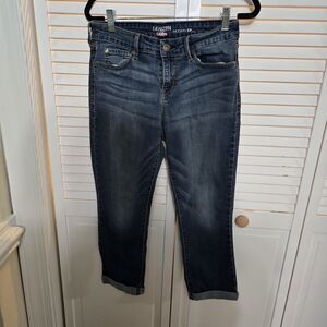 Ladies Levis Denison Modern Crop Capri Blue Jeans Size 8 W29